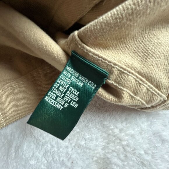 Lauren Jeans Co. Ralph Lauren Womens Tan Denim Crop Jacket Small Pockets Casual - Picture 5 of 11